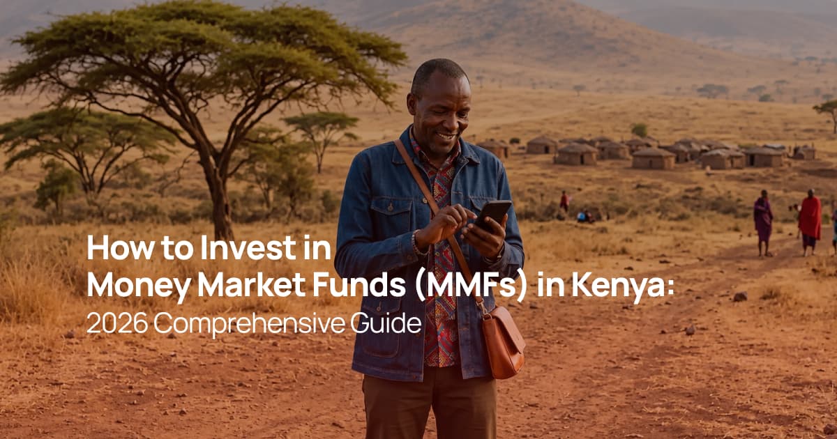 Kenyan man using a smartphone while learning about investing in Money Market Funds (MMFs) in Kenya.